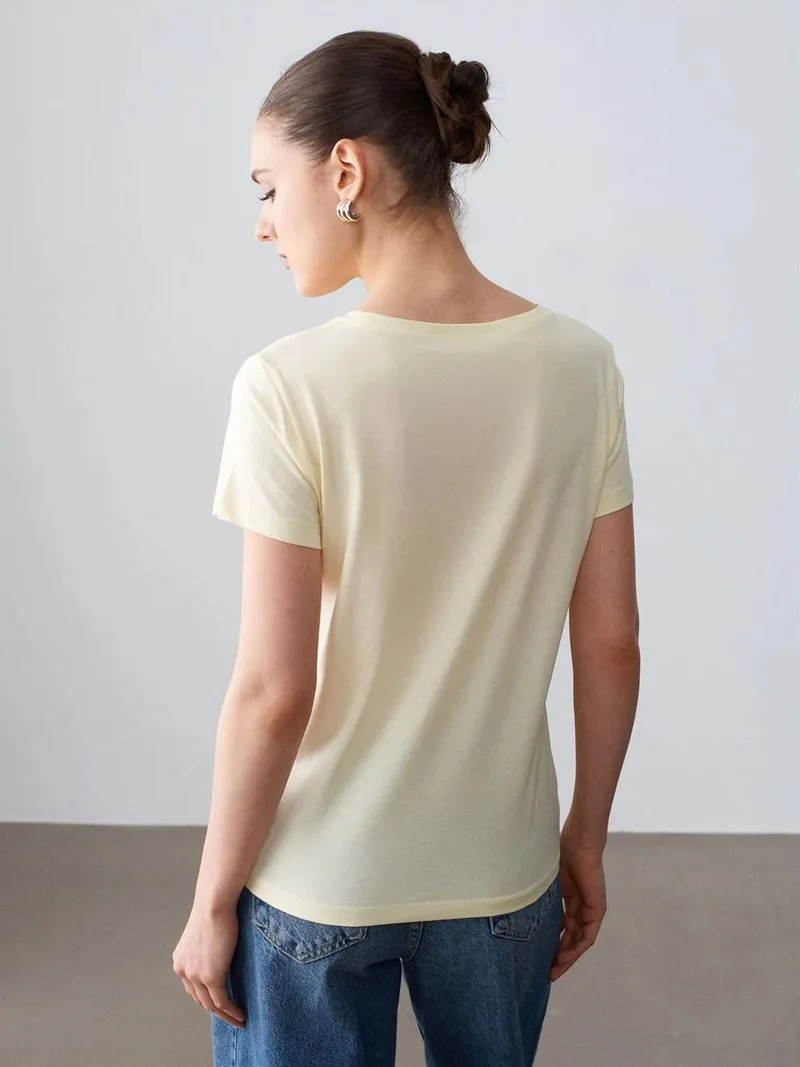 ديلفين DILVIN Women's Crew Neck Short Sleeve T-Shirt