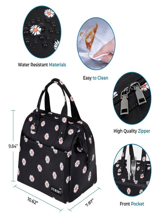 ECHSRT Large Insulated Lunch Bag for Women Men Leakproof Cooler Lunch Tote Bags for Work Travel Adult Thermal Lunchbox for Office -10L Daisy Print - Image 2