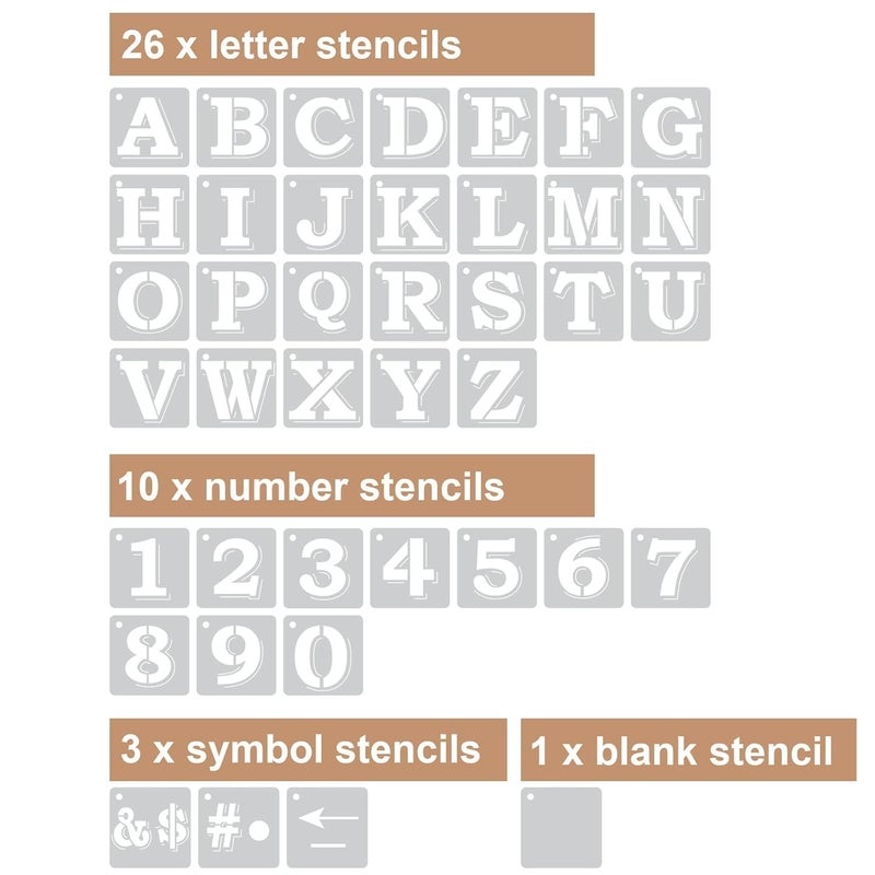 Devasya Crafts Plastic Letter Templates and Number Stencils for Paint, White - Image 3