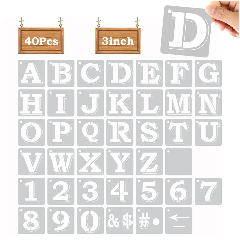 Devasya Crafts Plastic Letter Templates and Number Stencils for Paint, White - Image 1