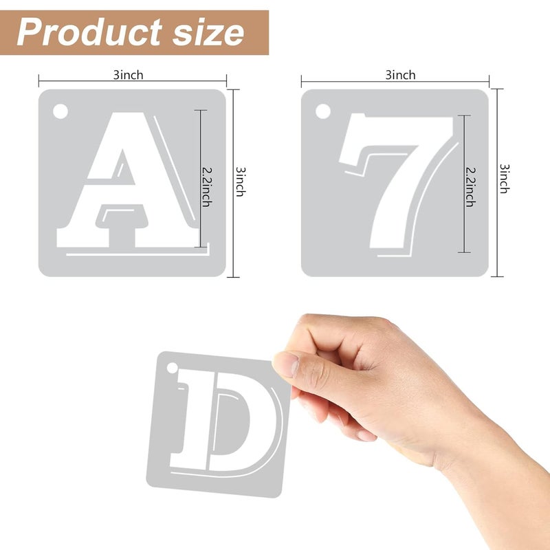 Devasya Crafts Plastic Letter Templates and Number Stencils for Paint, White - Image 2