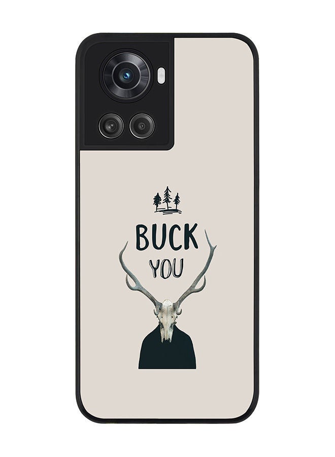 Stylizedd Rugged Black edge case for OnePlus 10R 5G/OnePlus Ace 5G Slim fit Soft Case Flexible Rubber Edges Anti Drop TPU Gel Thin Cover - Buck You - Image 1