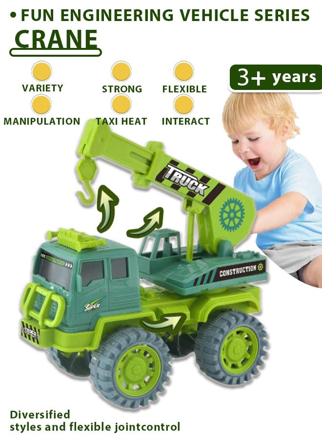 Large scale simulation engineering vehicle crane，building toys, inertia engineering truck toy cars,Truck Toys Transport Car Carrier Truck Toys Car Playset Toys For Kids ，The toy car that can slide i - Image 1