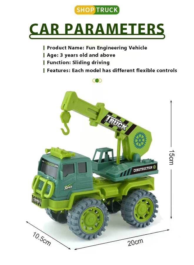 Large scale simulation engineering vehicle crane，building toys, inertia engineering truck toy cars,Truck Toys Transport Car Carrier Truck Toys Car Playset Toys For Kids ，The toy car that can slide i - Image 2