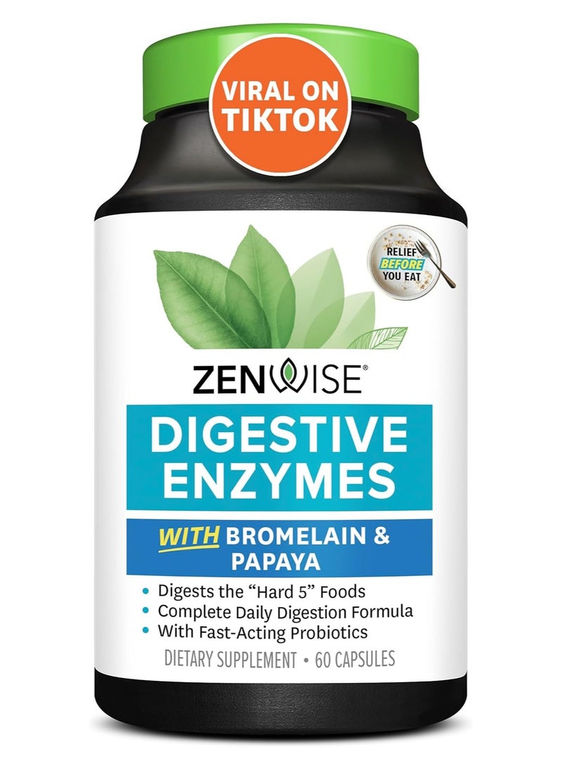 Zenwise - Health Digestive Enzymes Plus Prebiotics And Probiotics Supplement 60 Count - Image 1