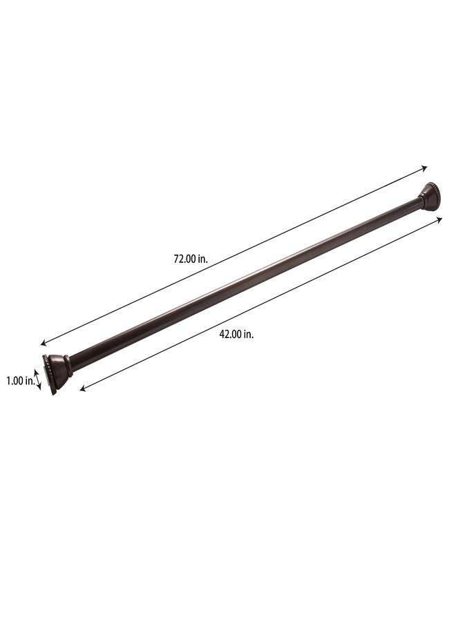 Bath Bliss Decorative Tension Shower Curtain Rod | Bathroom | Shower Liner & Curtain | Adjustable | 42”-72” | Oil Rubbed Bronze - Image 3