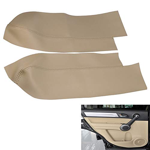 DSkoiph Front Door Panels Armrest Cover Leather Left Right for Honda CrV CRV 20072012 Leather Part Only Beige