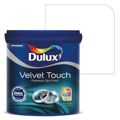 Dulux Platinum Glo Super Premium Interior Emulsion Paint For Walls With 6 Years Warranty| Rich Matte Finish | Dirt & Dust Resistant | Smooth Colors, White(4 Litre,White) - Image 1
