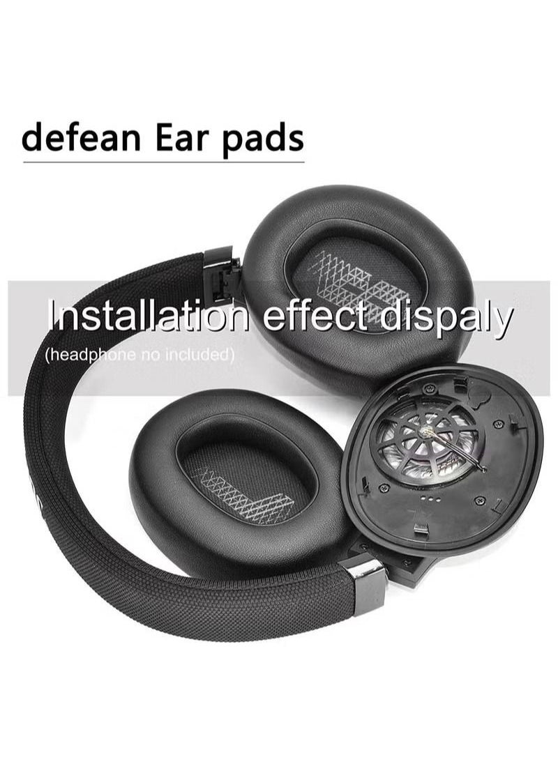 Generic - Ear Cushion Memory Foam Ear Pads Replacement Compatible with JBL E65 E65BTNC / Duet NC / Live 650BTNC Live 660 BTNC Headphone ( Black ) - Image 1