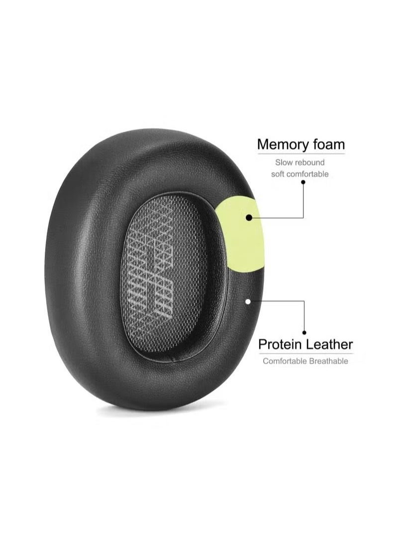 Generic - Ear Cushion Memory Foam Ear Pads Replacement Compatible with JBL E65 E65BTNC / Duet NC / Live 650BTNC Live 660 BTNC Headphone ( Black ) - Image 1