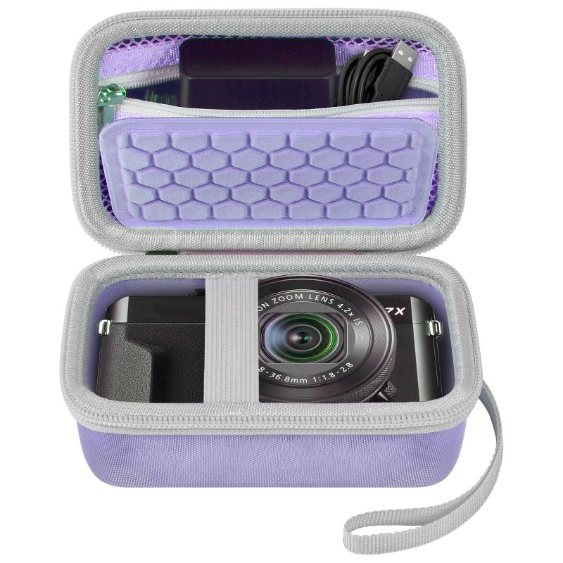 Comecase Digital Camera Carrying Case Compatible with Canon PowerShot G7 X Mark II/ G7X Mark III Digital 4K Vlogging Camera/for CAMKORY/for Lecran and More, Compact Small Camera Storage Bag for Kids (Purple) - Image 1