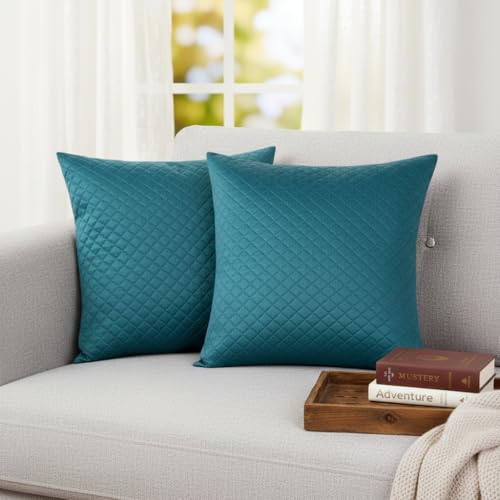 STITCHNEST Quilted Velvet Cushion Covers Set of 2 | Soft Luxury | 12x12 Inches | Premium Sofa & Living Room Décor - Image 4