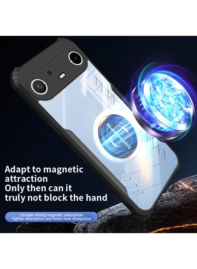 general Case Compatible with Tecno Pova Slim 5G, Hole Heat Dissipation Case Hybrid Transparent TPU Bumper Aluminum Alloy Cooling Cover - Image 4