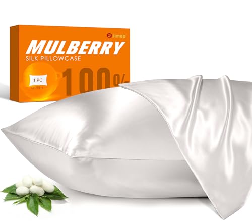 2 Pack 100 Mulberry Silk Pillowcase for Hair and Skin 22 Momme Natural Silk Pillow Cases Set of 2 with Zipper Pillow Cover for Women Men 2 Pack Ivory White Queen 2030