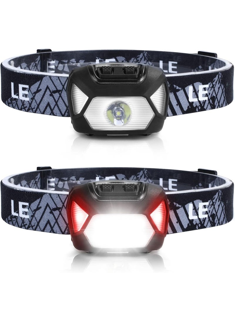 Lepro HeadLamp, 2 Pack Super Bright LED Head lamp with 6 Lighting Modes, Waterproof, Battery Powered LED Lightweight Headlight for Cycling Running Camping for Kids Adults - Image 1