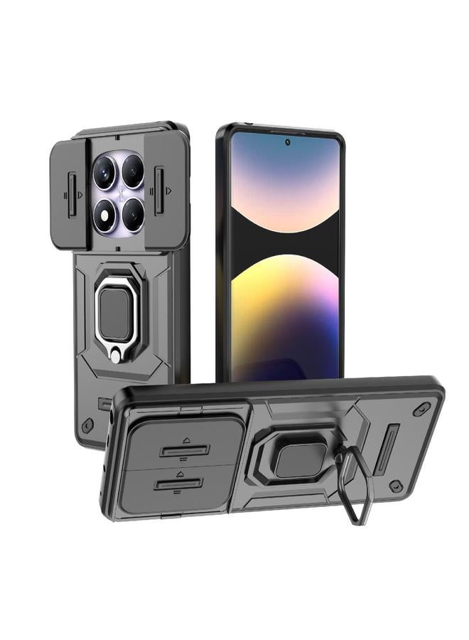 S-TOP Case For Redmi Note 14 Pro 4G Global Sliding Camshield TPU + PC Shockproof Phone Case with Holder - Image 1