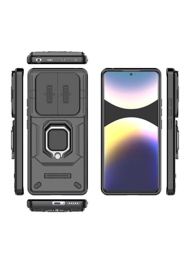 S-TOP Case For Redmi Note 14 Pro 4G Global Sliding Camshield TPU + PC Shockproof Phone Case with Holder - Image 3