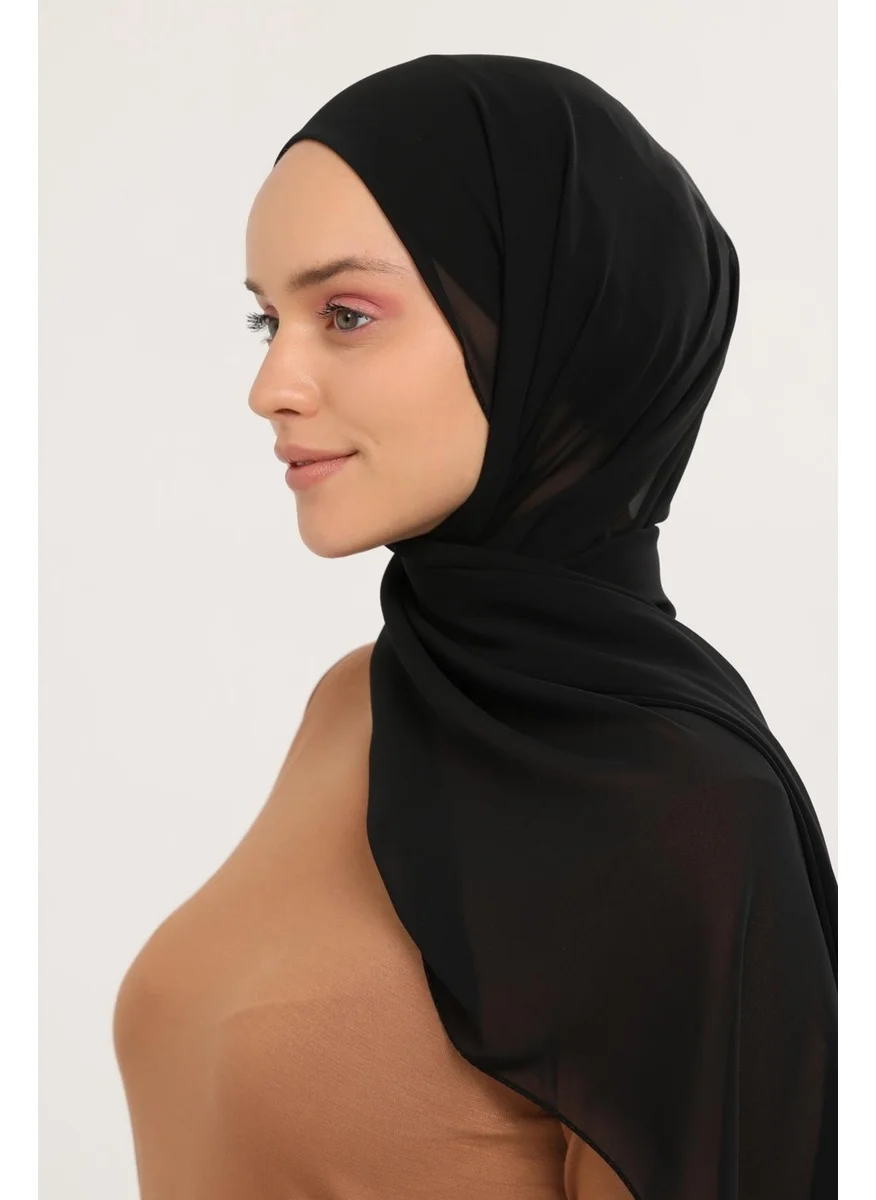 التوبة Ready Practical Luxury Snap-on Elastic Bonnet Chiffon Shawl