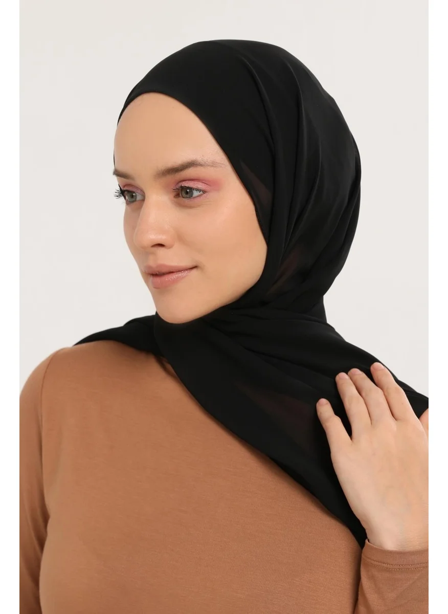 التوبة Ready Practical Luxury Snap-on Elastic Bonnet Chiffon Shawl
