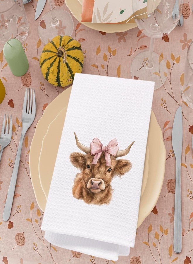 SPBL&L Coquette Western Cow Kitchen Towels, Pink Bow Decorative Hand Towels, Coquette Bathroom Decor, 16x24 Inch - Image 4