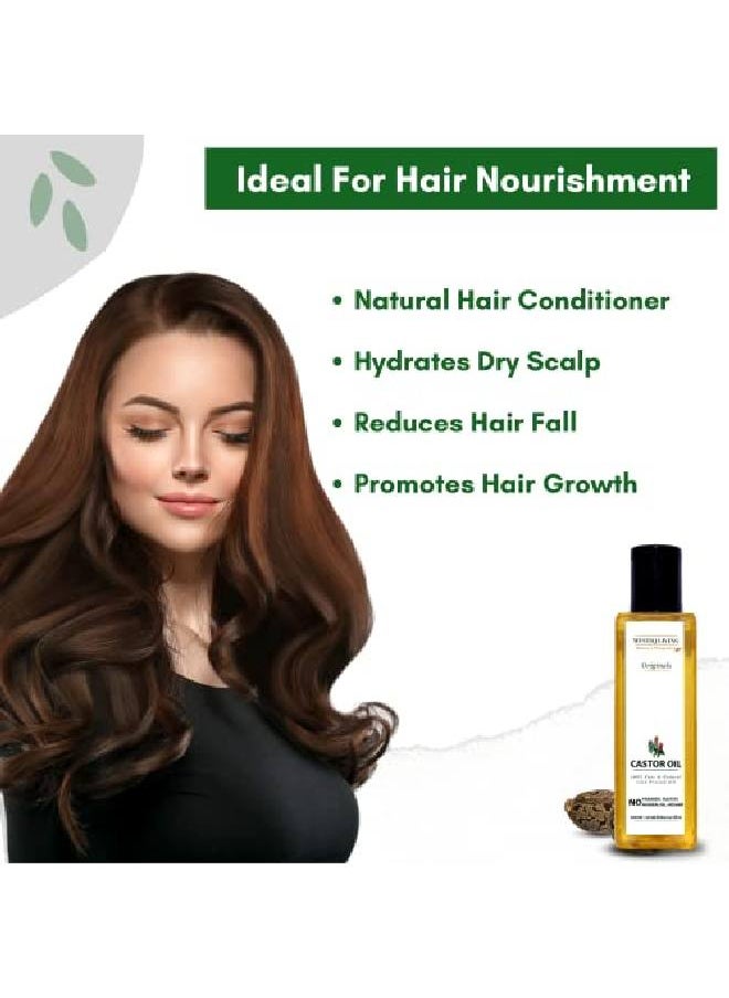 MYSTIQ LIVING - Originals Castor Oil 220Ml | Cold Pressed 100% Pure Natural | Hair Growth Skin Care Moisturising Dry Skin Nails Eyelashes Virgin Grade - Image 1