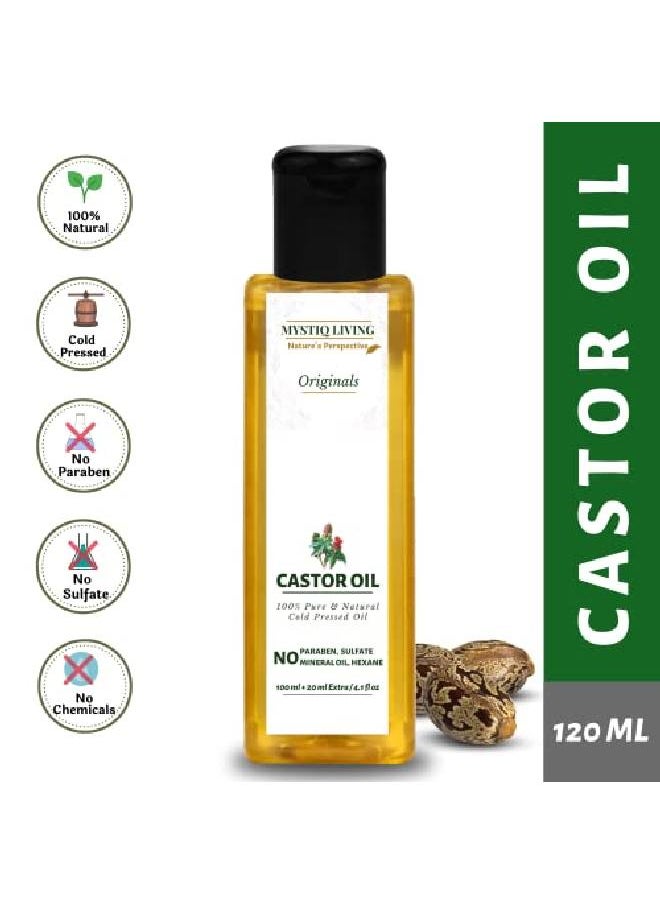 MYSTIQ LIVING - Originals Castor Oil 220Ml | Cold Pressed 100% Pure Natural | Hair Growth Skin Care Moisturising Dry Skin Nails Eyelashes Virgin Grade - Image 1