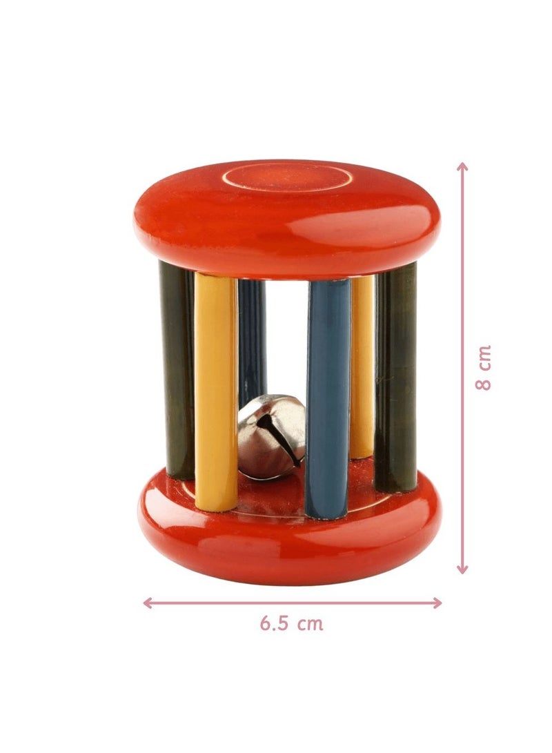 Ariro Eco-Friendly Wooden Rattle, Small Tumbler Shape, Red - Enhances Auditory Sense, Teething & Motor Skills, 0M+ - Image 4