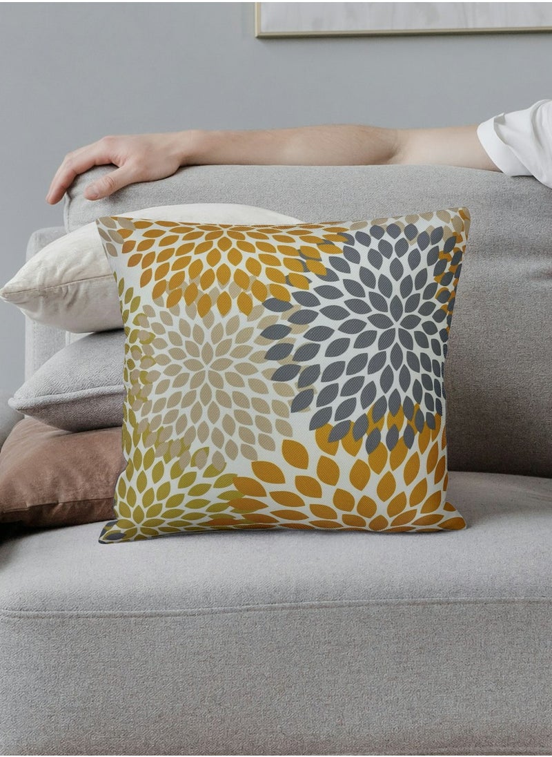 AL-HRAER Luxury Cotton Sofa Cushion Cover with A Durable Fabric With A Soft And Comfortable Texture With Floral Leaf Designs And Decent Colors On All Decors 45X45 cm  - Image 1