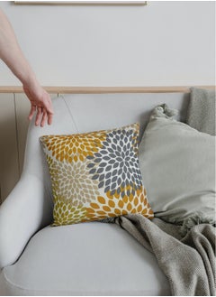 AL-HRAER Luxury Cotton Sofa Cushion Cover with A Durable Fabric With A Soft And Comfortable Texture With Floral Leaf Designs And Decent Colors On All Decors 45X45 cm  - Image 2