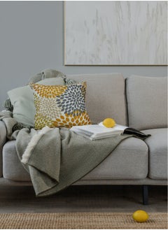 AL-HRAER Luxury Cotton Sofa Cushion Cover with A Durable Fabric With A Soft And Comfortable Texture With Floral Leaf Designs And Decent Colors On All Decors 45X45 cm  - Image 5