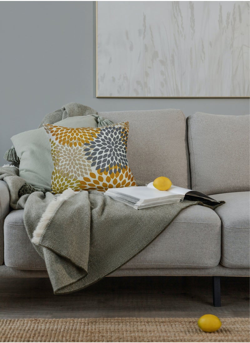 AL-HRAER Luxury Cotton Sofa Cushion Cover with A Durable Fabric With A Soft And Comfortable Texture With Floral Leaf Designs And Decent Colors On All Decors 45X45 cm  - Image 5