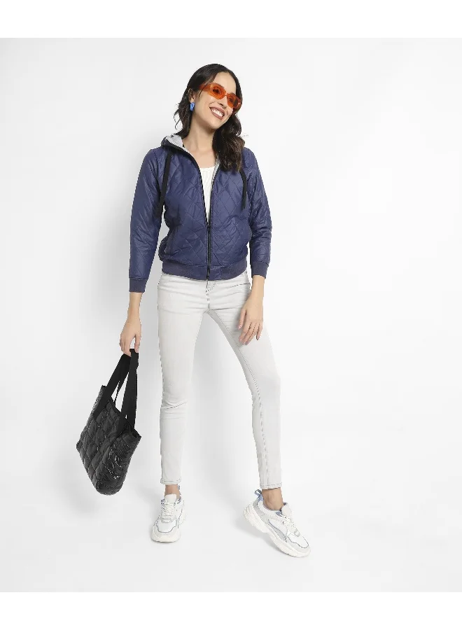 Pinacolada  Women's Electric Blue Quilted Puffer Jacket With Zip Closure for Women | Best Price UAE