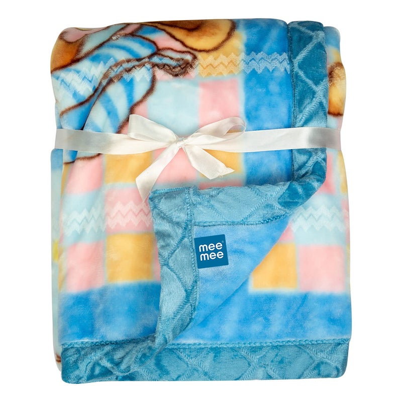 mee mee Mee Mee Ultra Soft Plush, Lightweight & Super Comfortable Baby Blankets, Swaddle for Infant, Newborns & Toddler, 0 to 2 Years (Dark Blue) 75X100 CM  - Image 1