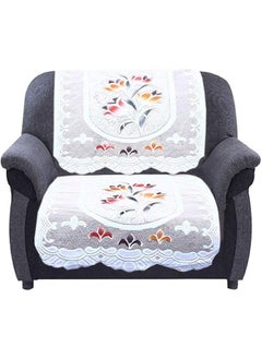 Kuber Industries Flower Cotton 7 Piece 5 Seater Sofa Cover With Center Table Cover  - Image 2