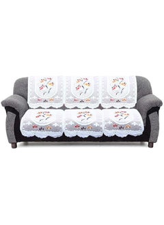 Kuber Industries Flower Cotton 7 Piece 5 Seater Sofa Cover With Center Table Cover  - Image 5