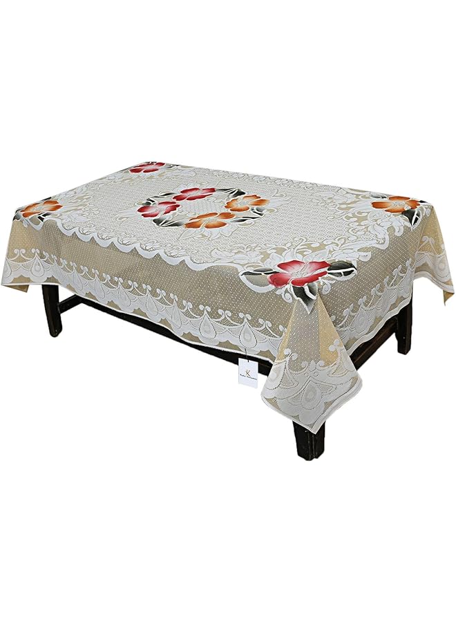 Kuber Industries Flower Cotton 7 Piece 5 Seater Sofa Cover With Center Table Cover - Image 3