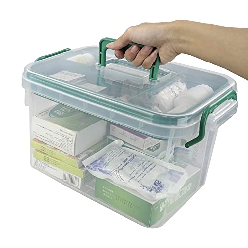 Qskely 1-Pack Clear Storage Box Container, Family First Aid Box Medicine Box Organizer - Image 5
