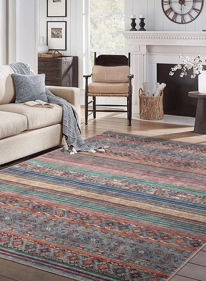 dida-cosmos Machine Washable Area Rugs with Non-Slip Backing, Ideal for Hallway, Living Room, Bedroom, Kitchen and Laundry Room, Vintage Moroccan and Low Pile Rug，160*230cm，dida-cosmos Machine Washable Area Rugs with Non-Slip Backing, Ideal for Hallway, Living Room, Bedroom, Kitchen and Laundry Room, Vintage Moroccan and Low Pile Rug，160*230cm - Image 1