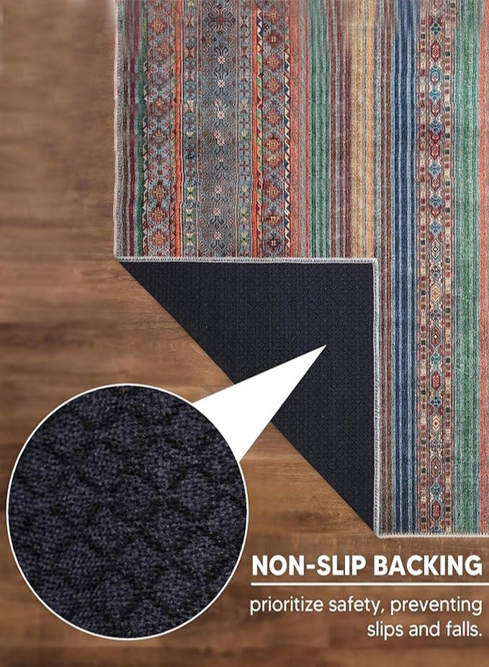 dida-cosmos Machine Washable Area Rugs with Non-Slip Backing, Ideal for Hallway, Living Room, Bedroom, Kitchen and Laundry Room, Vintage Moroccan and Low Pile Rug，160*230cm，dida-cosmos Machine Washable Area Rugs with Non-Slip Backing, Ideal for Hallway, Living Room, Bedroom, Kitchen and Laundry Room, Vintage Moroccan and Low Pile Rug，160*230cm - Image 3