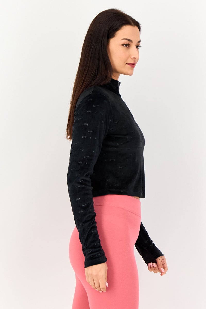 Nike Women Sportswear Fit Quarter Zip Long Sleeve Outdoor Top, Black - Image 3