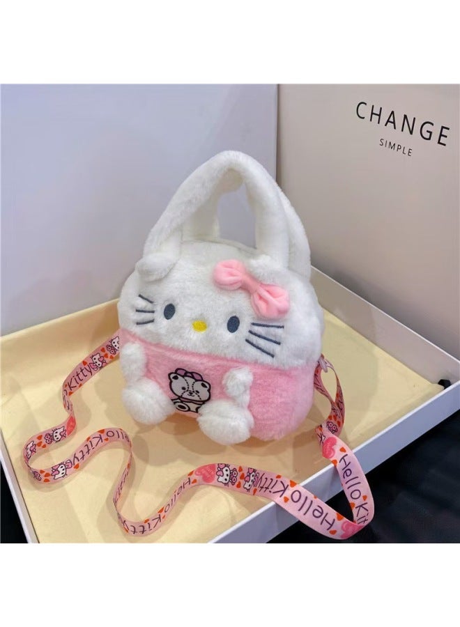 Sanrio Handbag Cartoon Kulomi Plush Toy Girl Handbag Doll Machine Doll Change Crossbody Bag-Specifications:Kt Cat Shoulder Bag  - Image 1