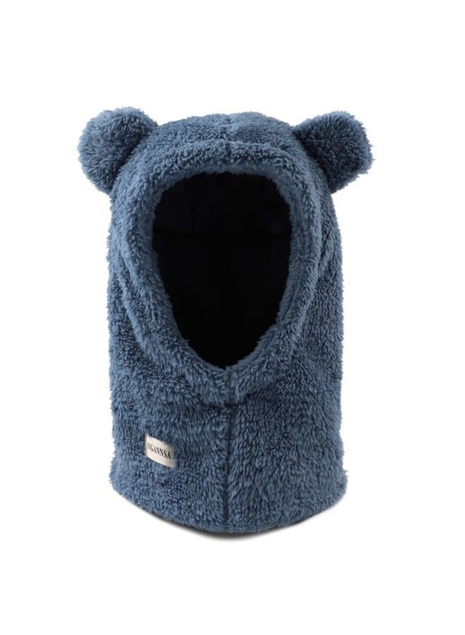 JANGANNSA Baby Girls Winter Hat Boys Warm Scarf Hat Kids Thick Earflap Hood Cap with Ear 6M-7T, Dodger Blue, 6-36 Months - Image 1