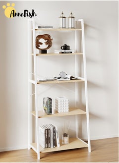 AnneFish 5 Tier Ladder Bookshelf Bookcase Storage Shelves Kitchen Bakers Rack Home Cabinet Cupboard Organizer Microwave Oven Stand For Living Room And Kitchen Easy Assembly  - Image 2