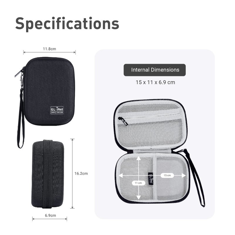 GL.iNet Gadget Organizer Case for Travel Routers GL-AXT1800/ MT3000/ SFT1200/ E750/ A1300, Chargers, Cables, and Accessories, Durable Pouch, Hand-Carry EVA Bag, Anti-Shock, Water Resistant (Black) - Image 2