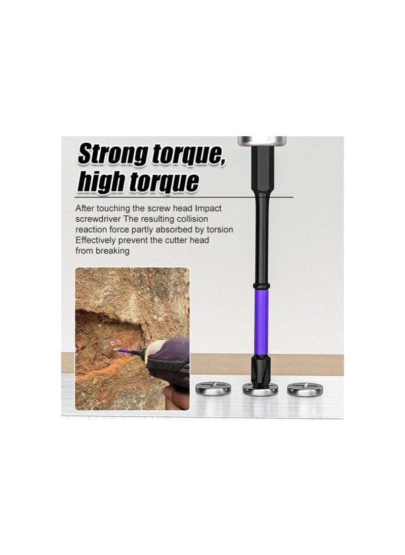 D1 Anti-Slip And Shock-Proof Bits With Screwdriver Bits, D1 Impact Driver Bit Set, High Hardness PH2 Magnetic Drill Bit for Cross Screwdriver, Anti-shock Strong Magnetic Non-slip Durable Bit (1PCS)
