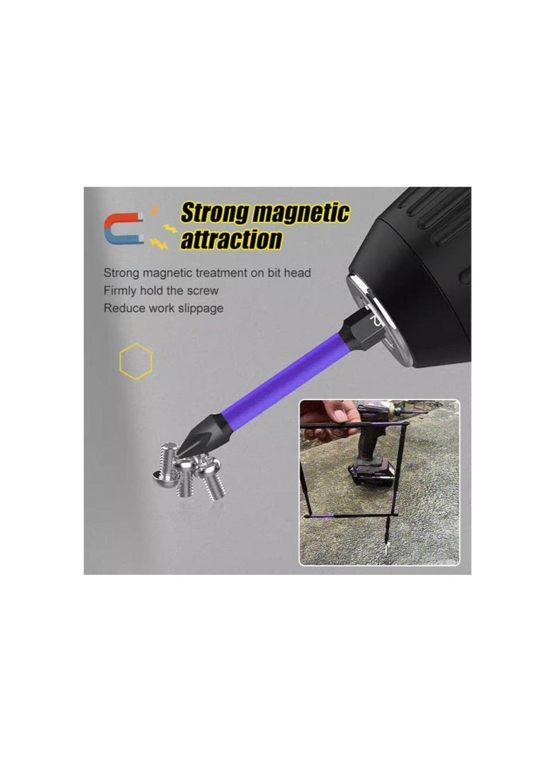 D1 Anti-Slip And Shock-Proof Bits With Screwdriver Bits, D1 Impact Driver Bit Set, High Hardness PH2 Magnetic Drill Bit for Cross Screwdriver, Anti-shock Strong Magnetic Non-slip Durable Bit (1PCS)