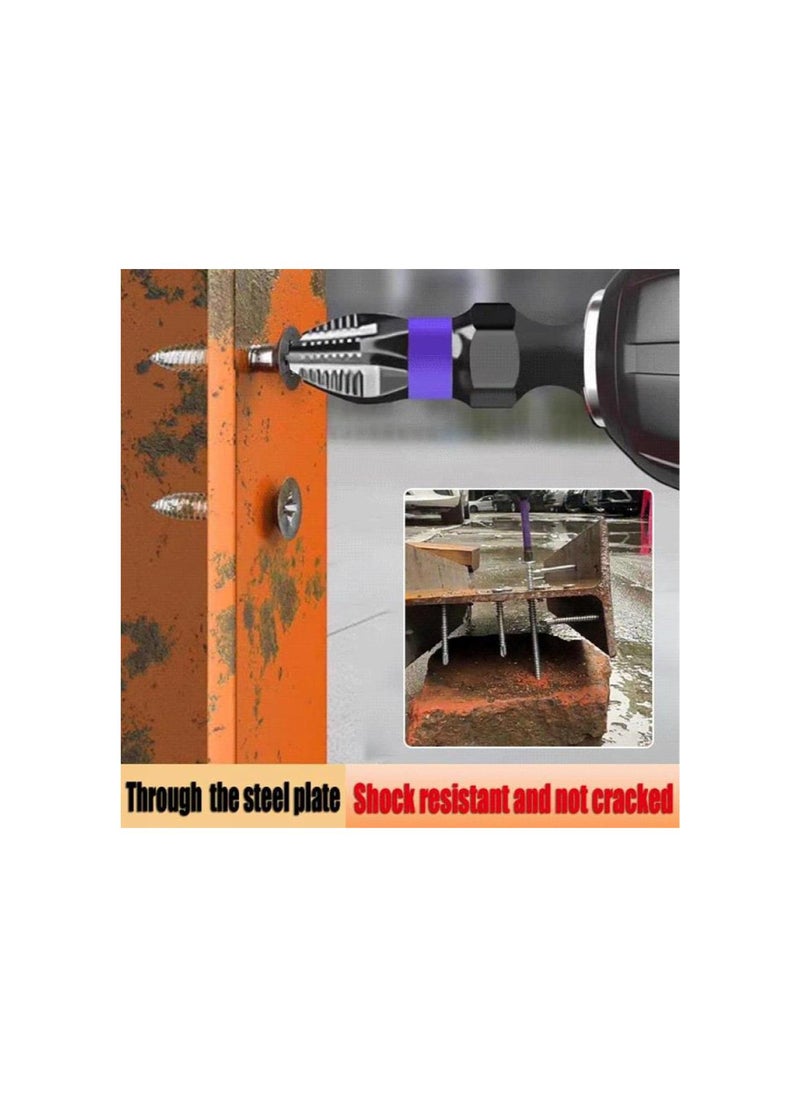 D1 Anti-Slip And Shock-Proof Bits With Screwdriver Bits, D1 Impact Driver Bit Set, High Hardness PH2 Magnetic Drill Bit for Cross Screwdriver, Anti-shock Strong Magnetic Non-slip Durable Bit (1PCS)