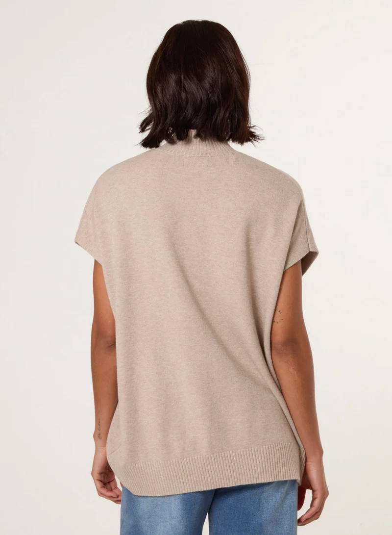 بلو فانيلا كنزة فضفاضة بلا أكمام