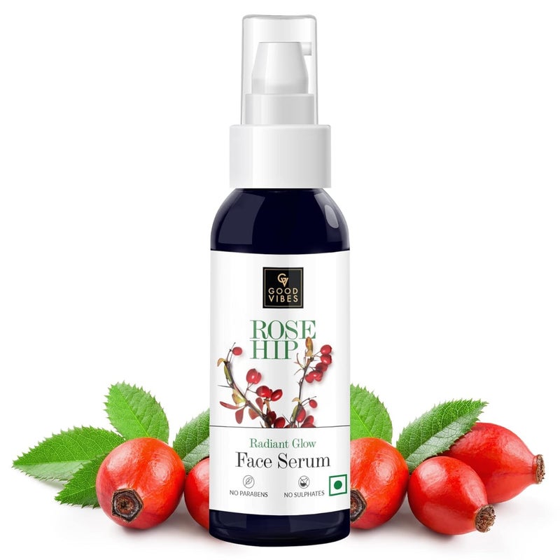 Good Vibes Rosehip Face Serum | Hydrating & Nourishing Formula for Smooth, Even Skin | Rich in Antioxidants & Natural Oils | Lightweight, Non-Greasy | No Parabens or Sulphates | 1.01 Fl Oz (30ml) - Image 1