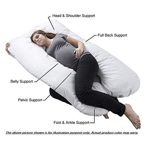 Metron Combo PackMultipurposeU Shape Full Body Soft Supportive Pregnancy Pillow with Handy Small Wedge Pillow Helps in Sitting Supporting Baby Bump - Image 2